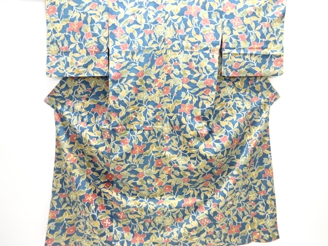 花模様上代紬着物